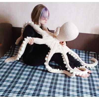 Giant stuffed octopus beige