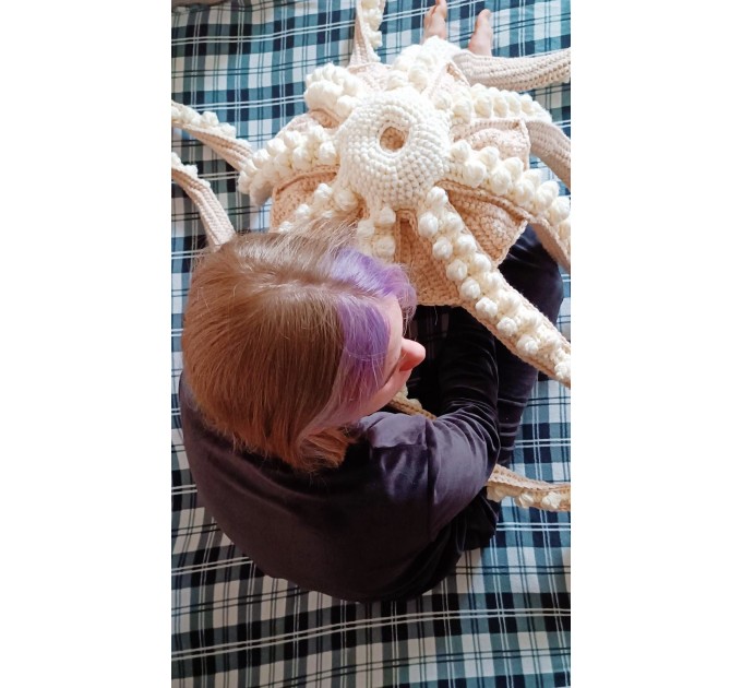 Giant stuffed octopus beige