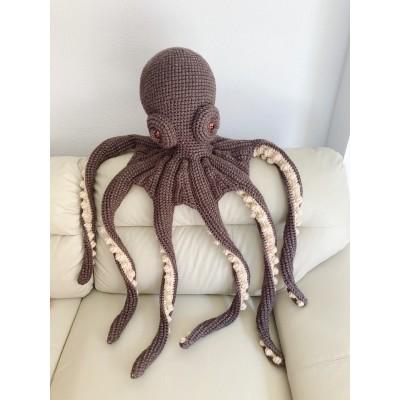 Giant stuffed octopus brown