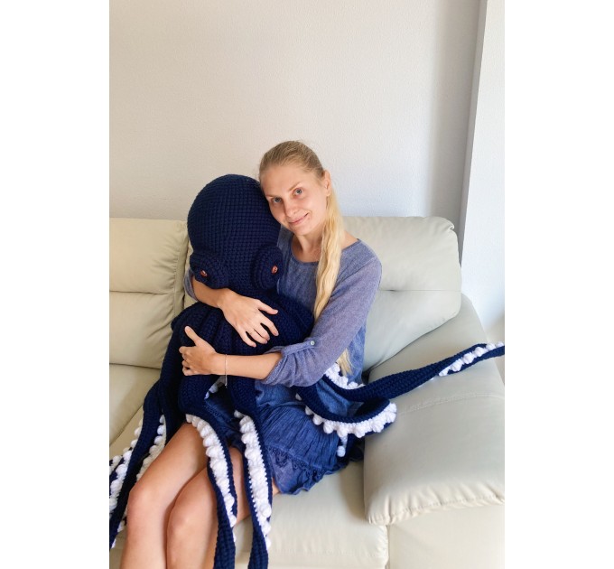 Giant stuffed octopus blue