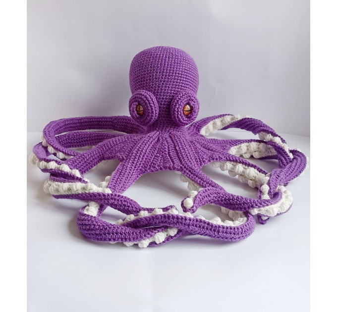 Large stuffed octopus purple