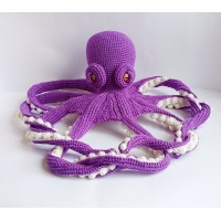 Large stuffed octopus purple