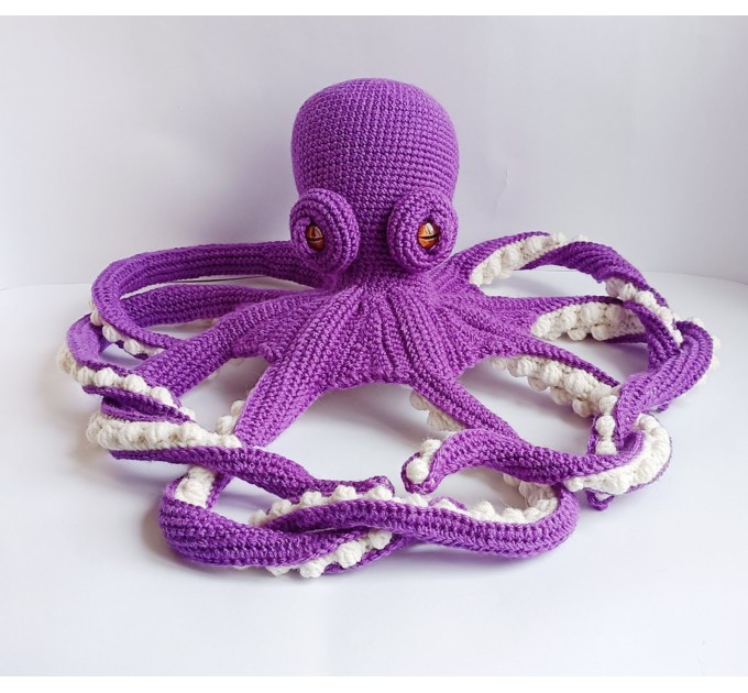 Large stuffed octopus purple