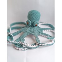 Large stuffed octopus teal