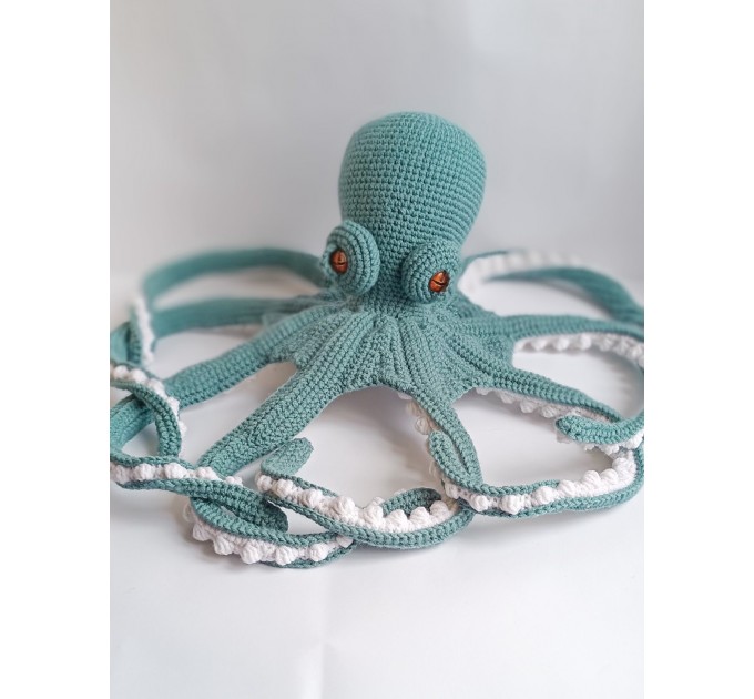 Large stuffed octopus teal