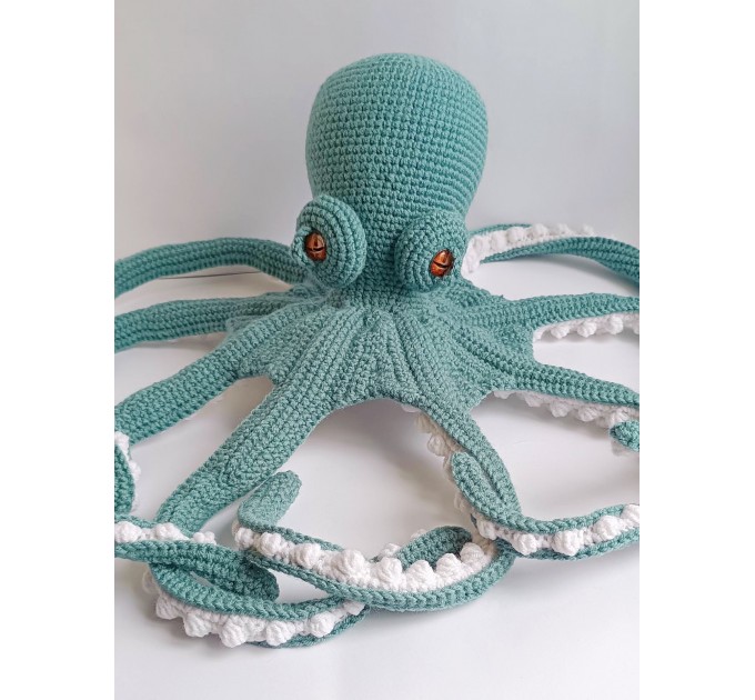 Large stuffed octopus teal