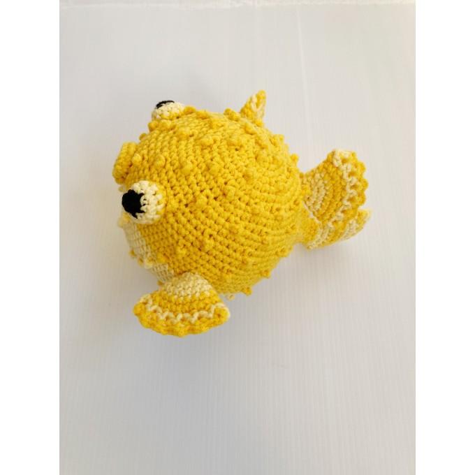 yellow puffer stuffed toy