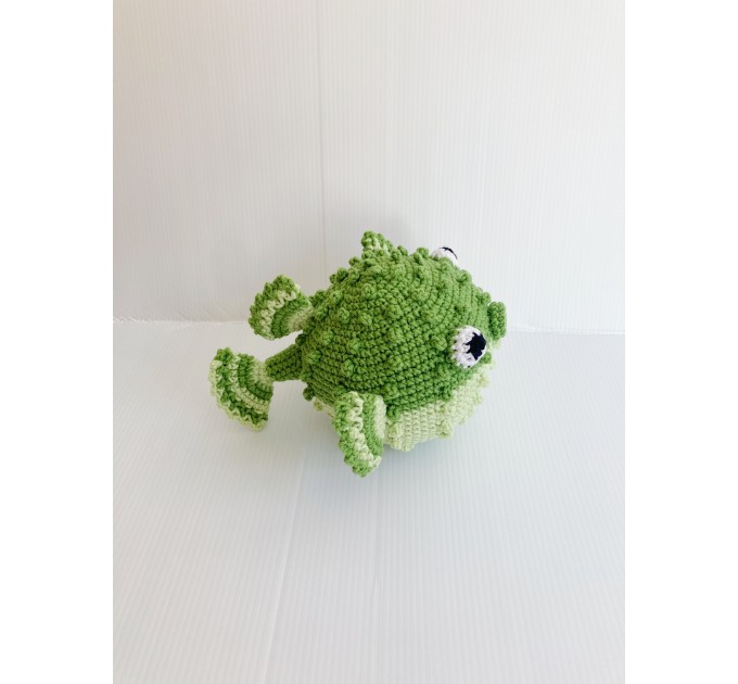 Puffer fish stuffed animal green