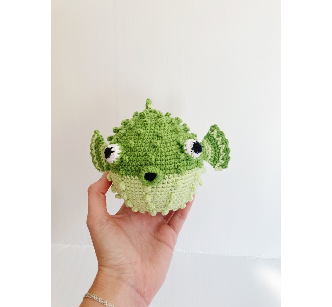 Puffer fish stuffed animal green