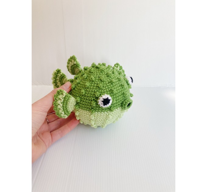 Puffer fish stuffed animal green