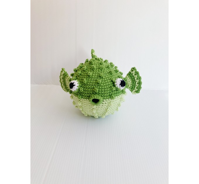 Puffer fish stuffed animal green