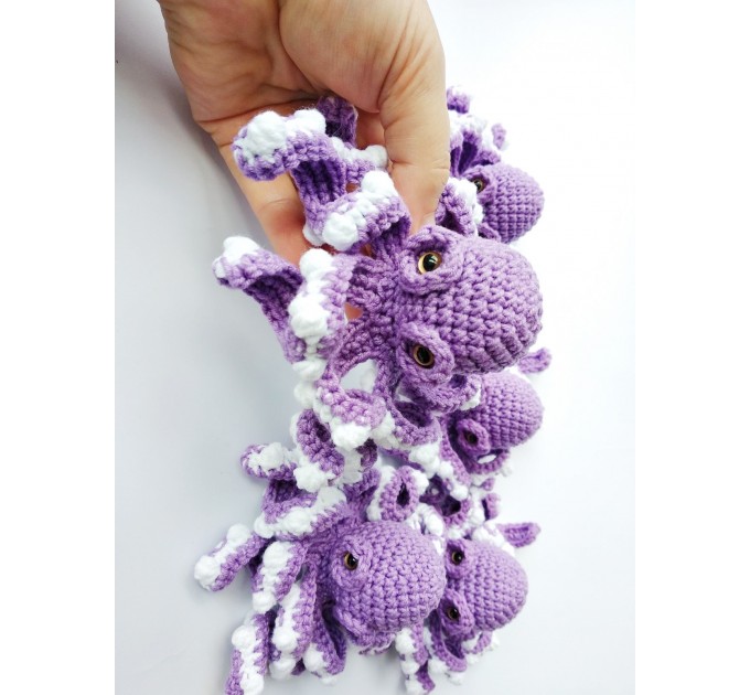 Stuffed small octopus purple