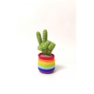 Cactus with victory fingers