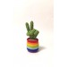 Cactus with victory fingers