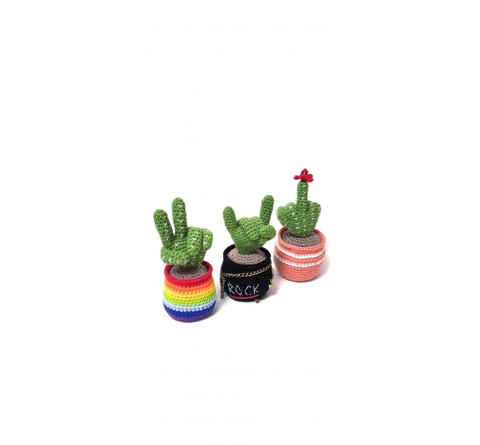 Cactus with victory fingers