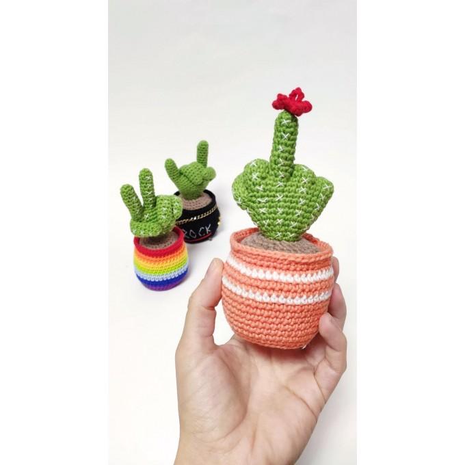plush cactus middle finger