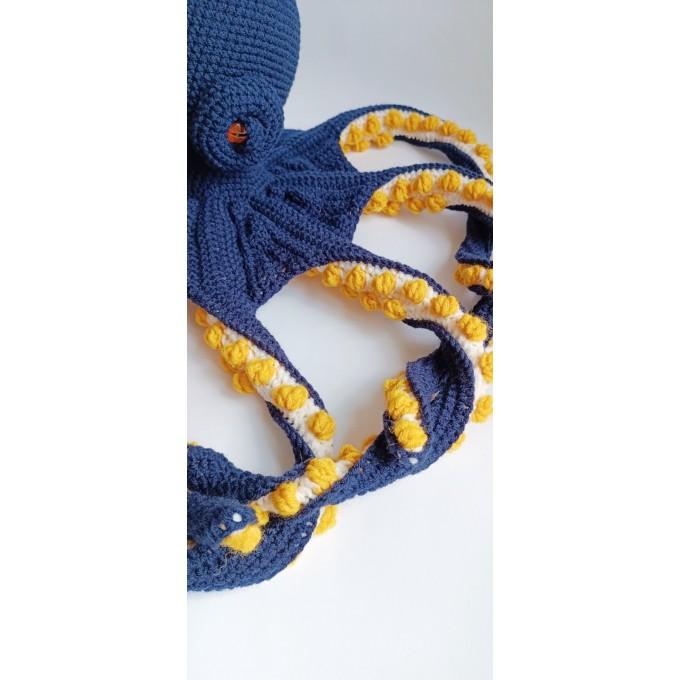 plush octopus blue and yellow