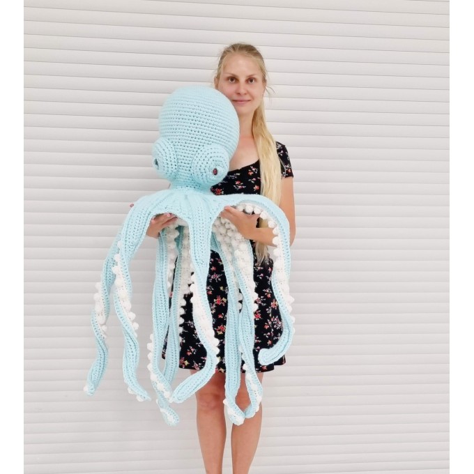 sky blue stuffed octopus