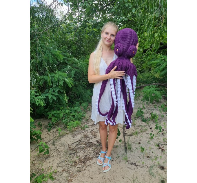 Giant stuffed octopus purple