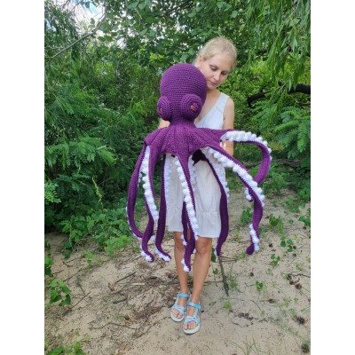 Giant stuffed octopus purple