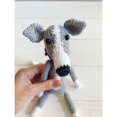 Stuffed grey greyhound