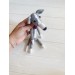 grey stuffed skinny dog