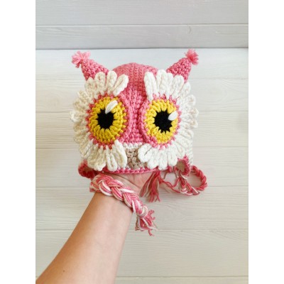 Crochet owl hat