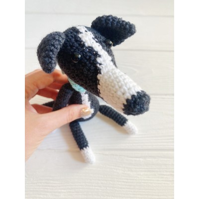 Stuffed black greyhound