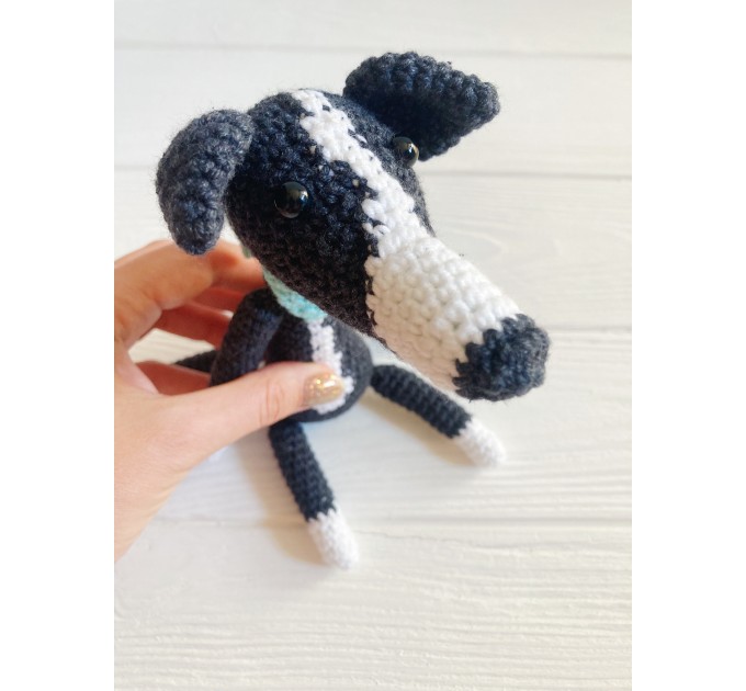 Stuffed black greyhound