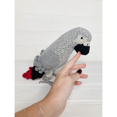 Stuffed African grey parrot 