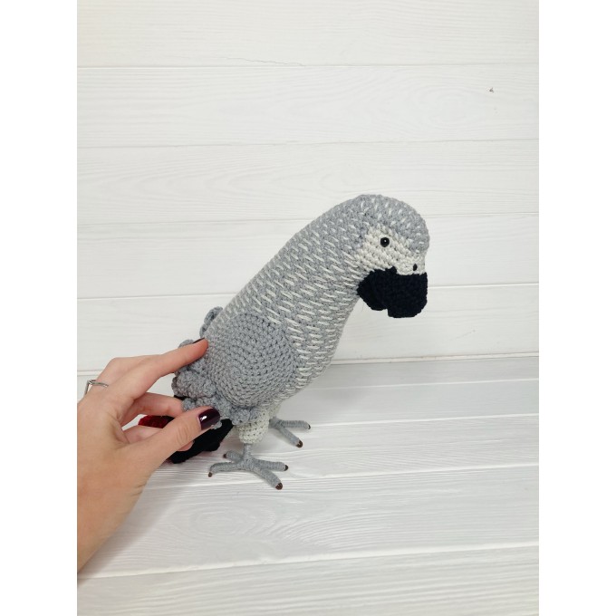 crochet African grey parrot 
