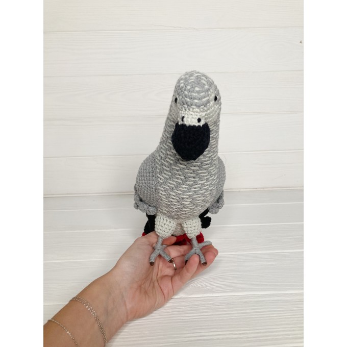 big plush grey parrot