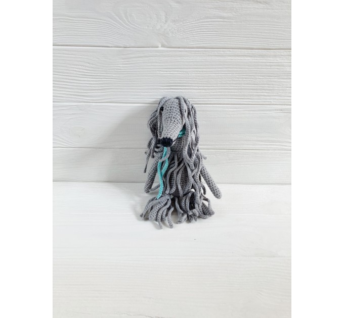 Afghan hound dog grey toy
