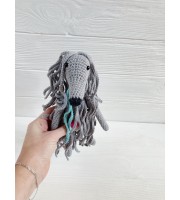 Afghan hound dog grey toy