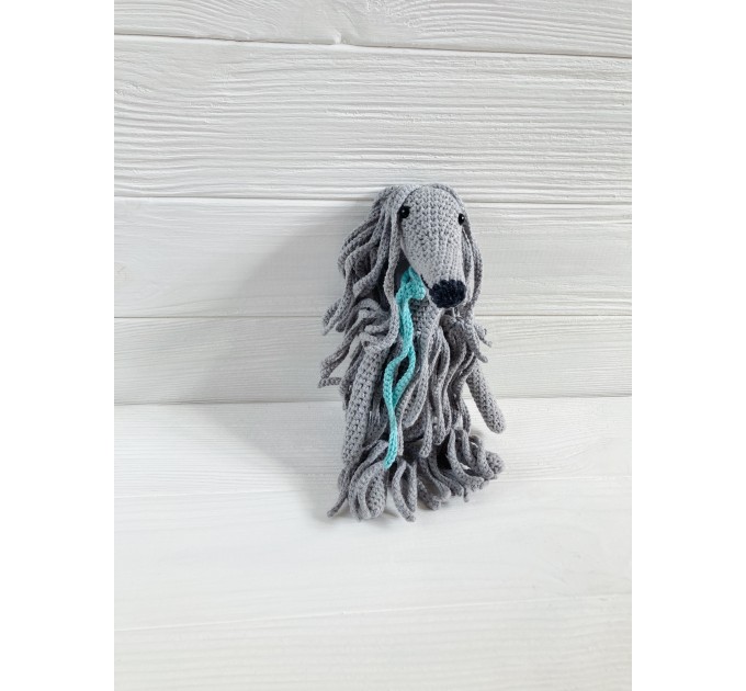 Afghan hound dog grey toy