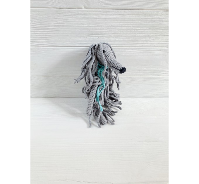 Afghan hound dog grey toy