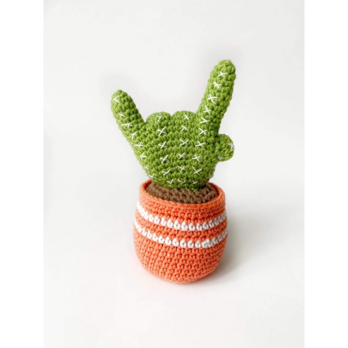 green crochet cactus