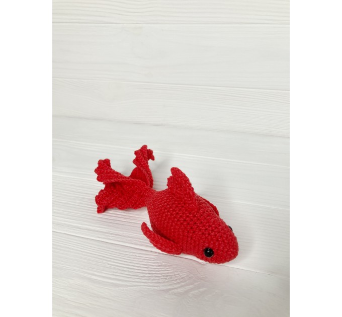 Stuffed black and red fish 