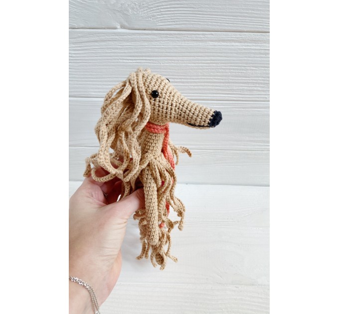 Afghan hound dog toy beige