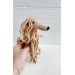 Afghan hound dog toy beige