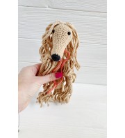 Afghan hound dog toy beige
