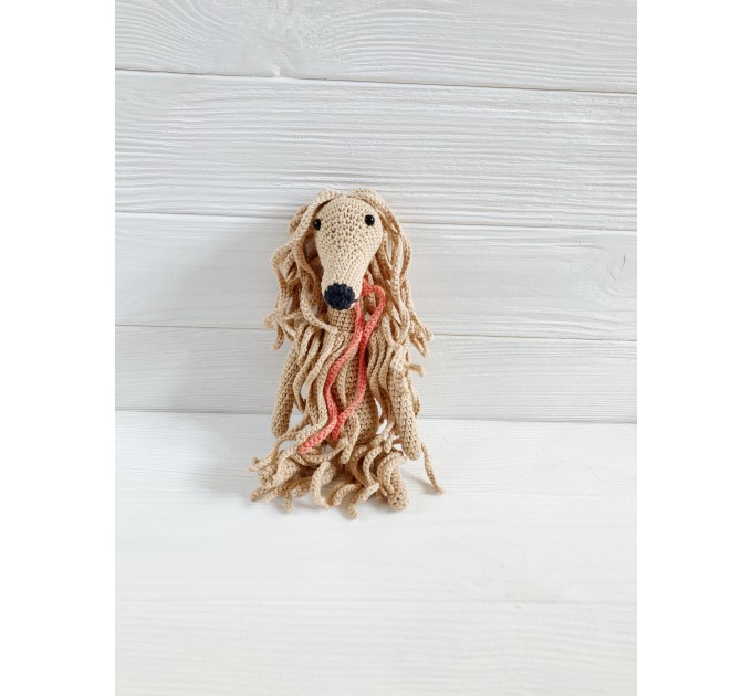 Afghan hound dog toy beige