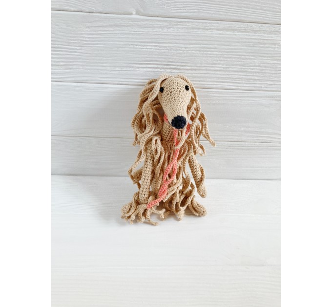 Afghan hound dog toy beige