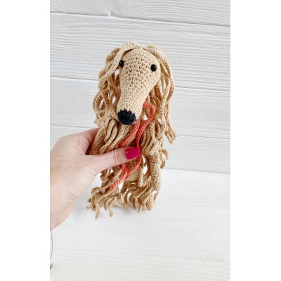 Afghan hound dog toy beige