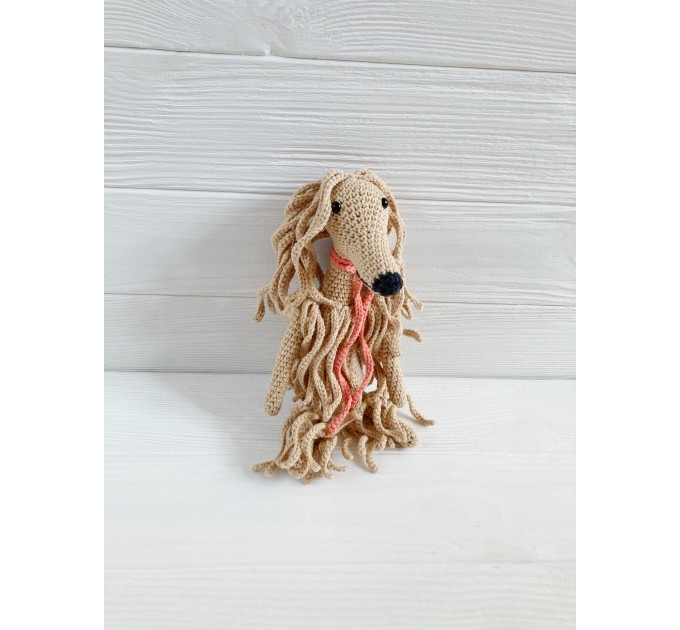 Afghan hound dog toy beige