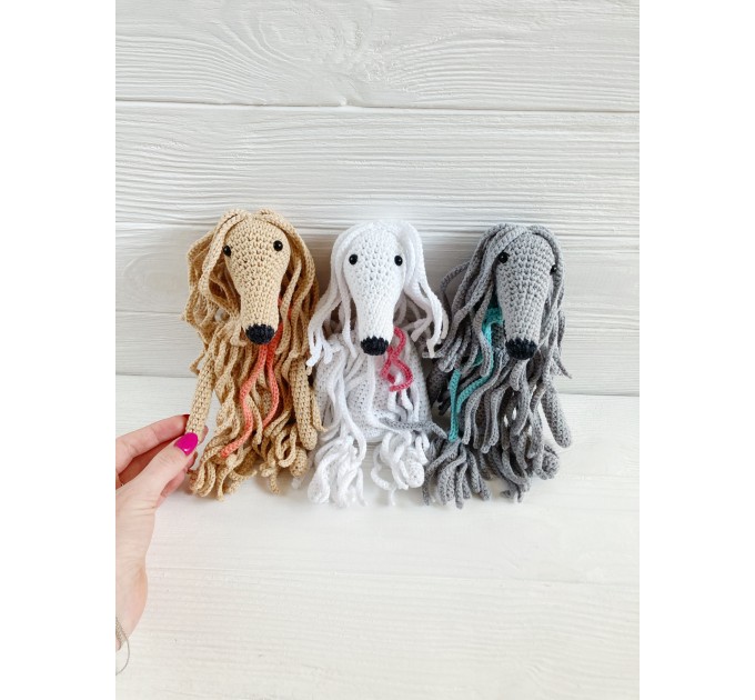 Afghan hound dog toy beige