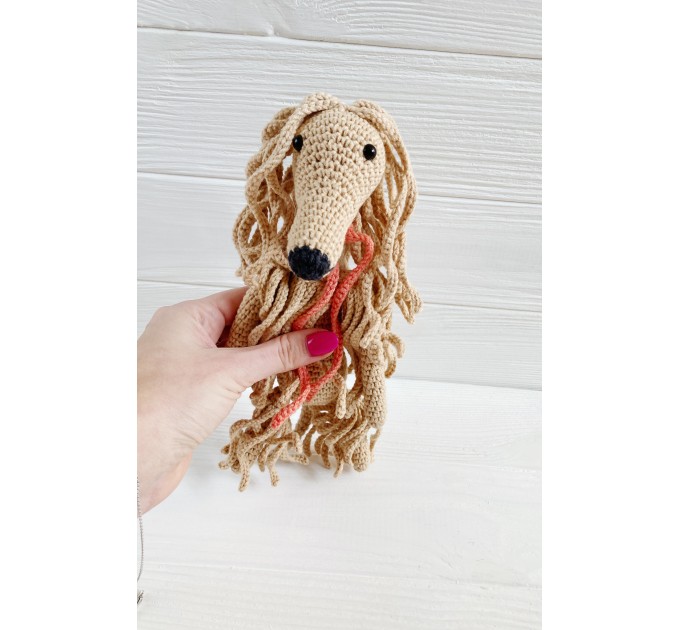 Afghan hound dog toy beige