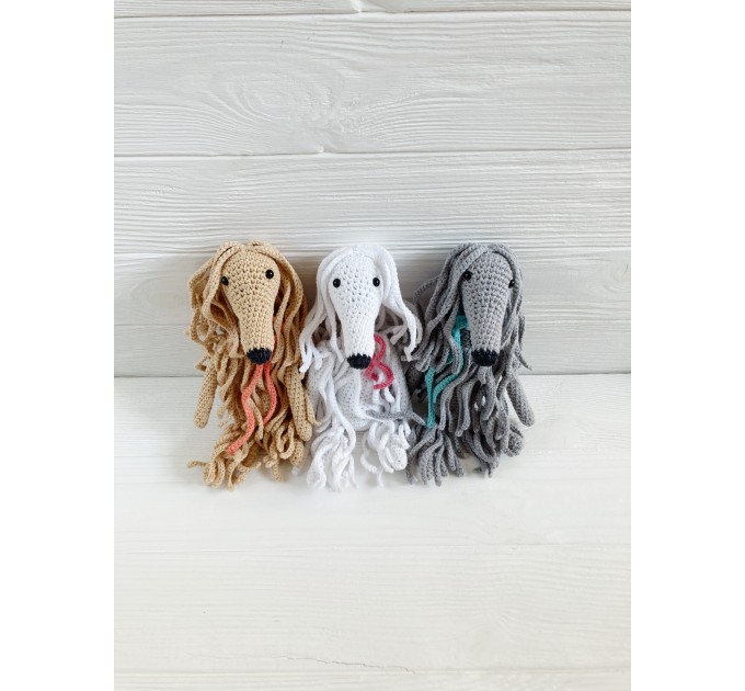 Afghan hound dog toy beige