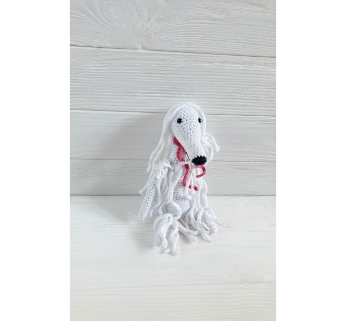 Afghan hound dog toy white