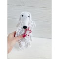 Afghan hound dog toy white